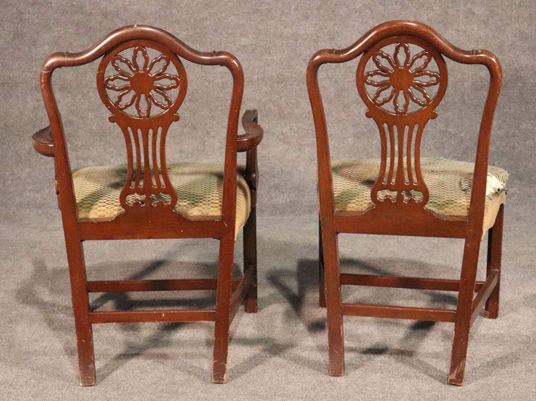 Set 8 Solid Mahogany Schmieg and Kotzian English Regency Style Dining Chairs  11