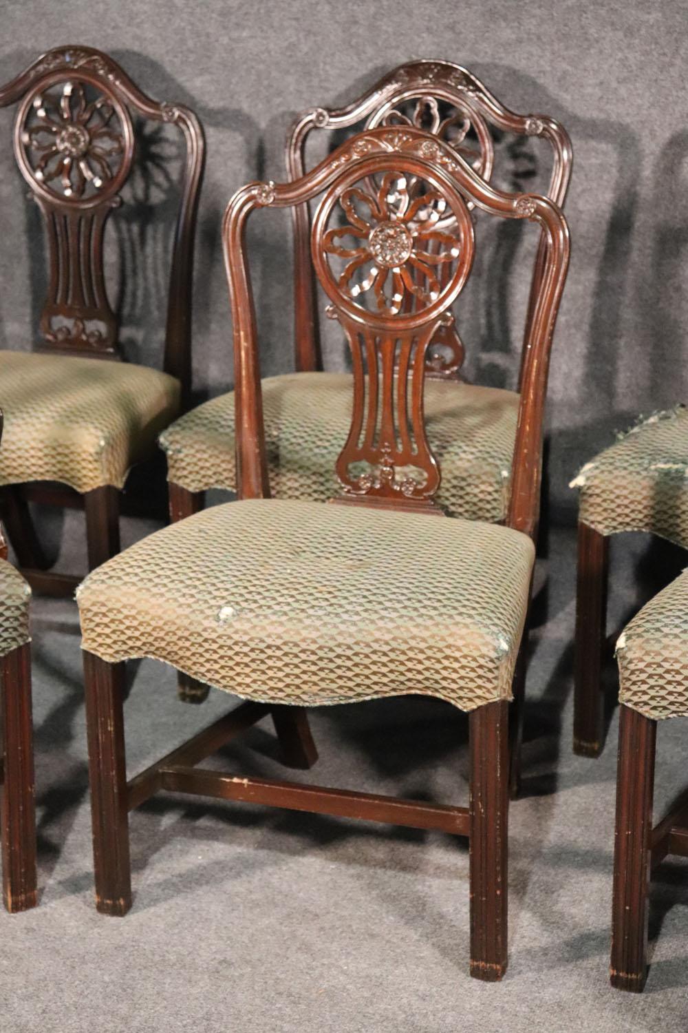 Set 8 Solid Mahogany Schmieg and Kotzian English Regency Style Dining Chairs  1