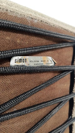 Set 8 Stackable Chairs in Chromed & Ecru Bouclé By K. Takahama for Simon Gavina