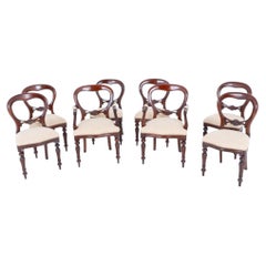 Set 8 Victorian Balloon Back Dining Chairs