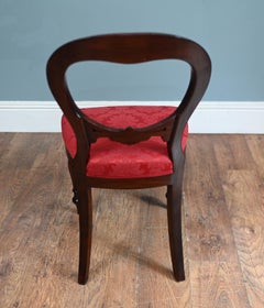 Set 8 Victorian Dining Chairs Balloon Back Mahogany