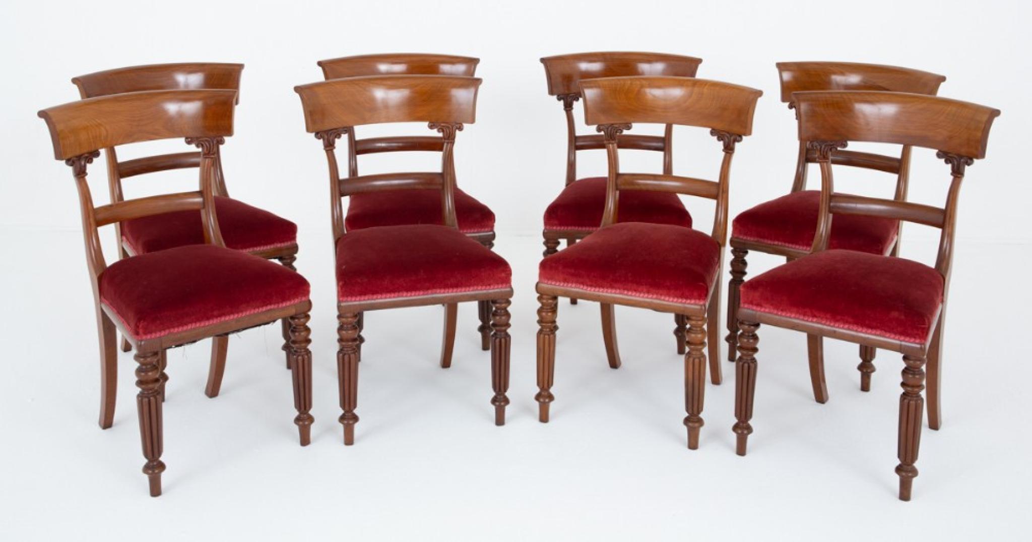 Début du 20ème siècle Ensemble de 8 chaises de salle à manger William IV 19ème siècle en vente