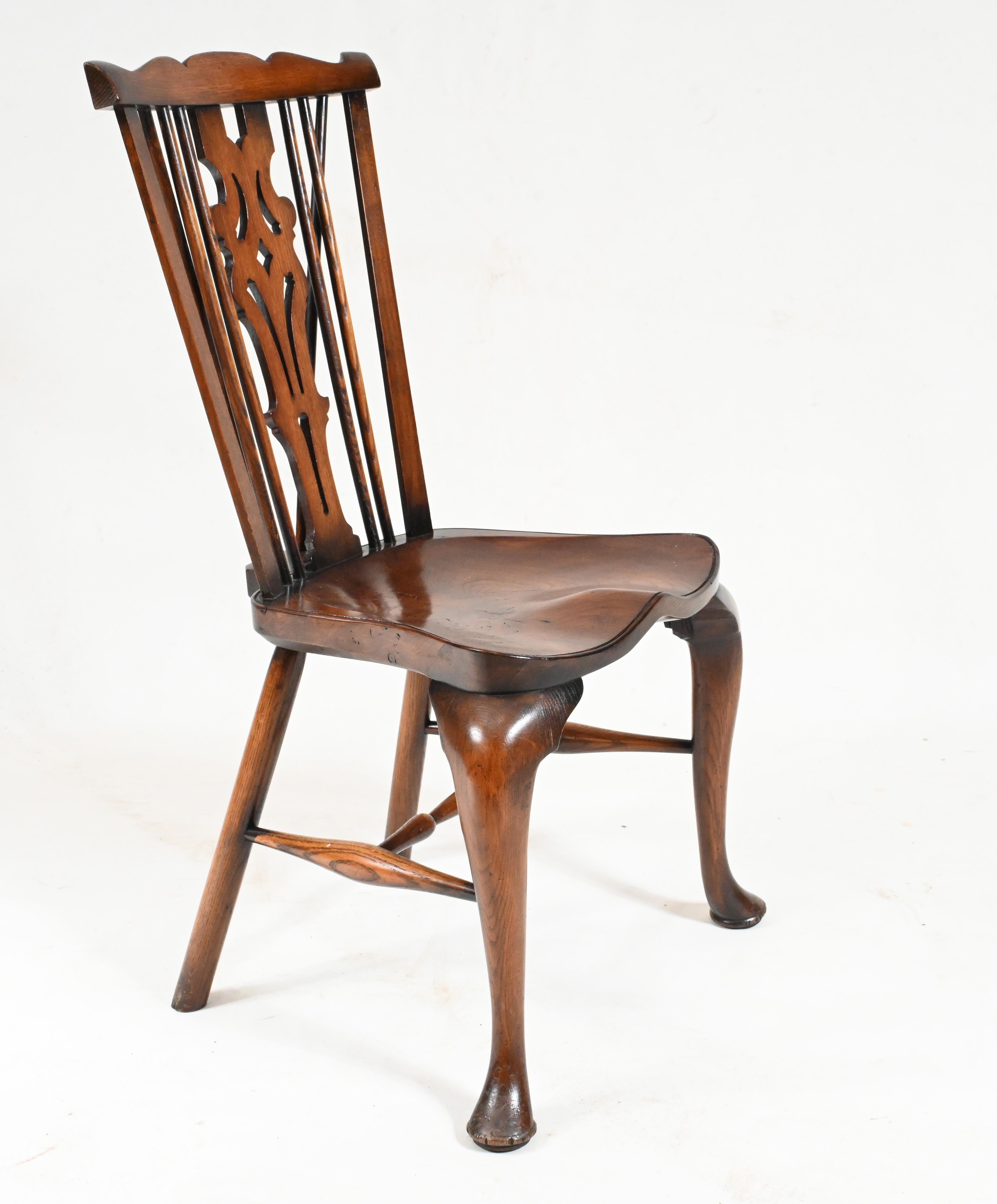 Set 8 Windsor Chairs Yew Farmhouse Dining Furniture For Sale 5