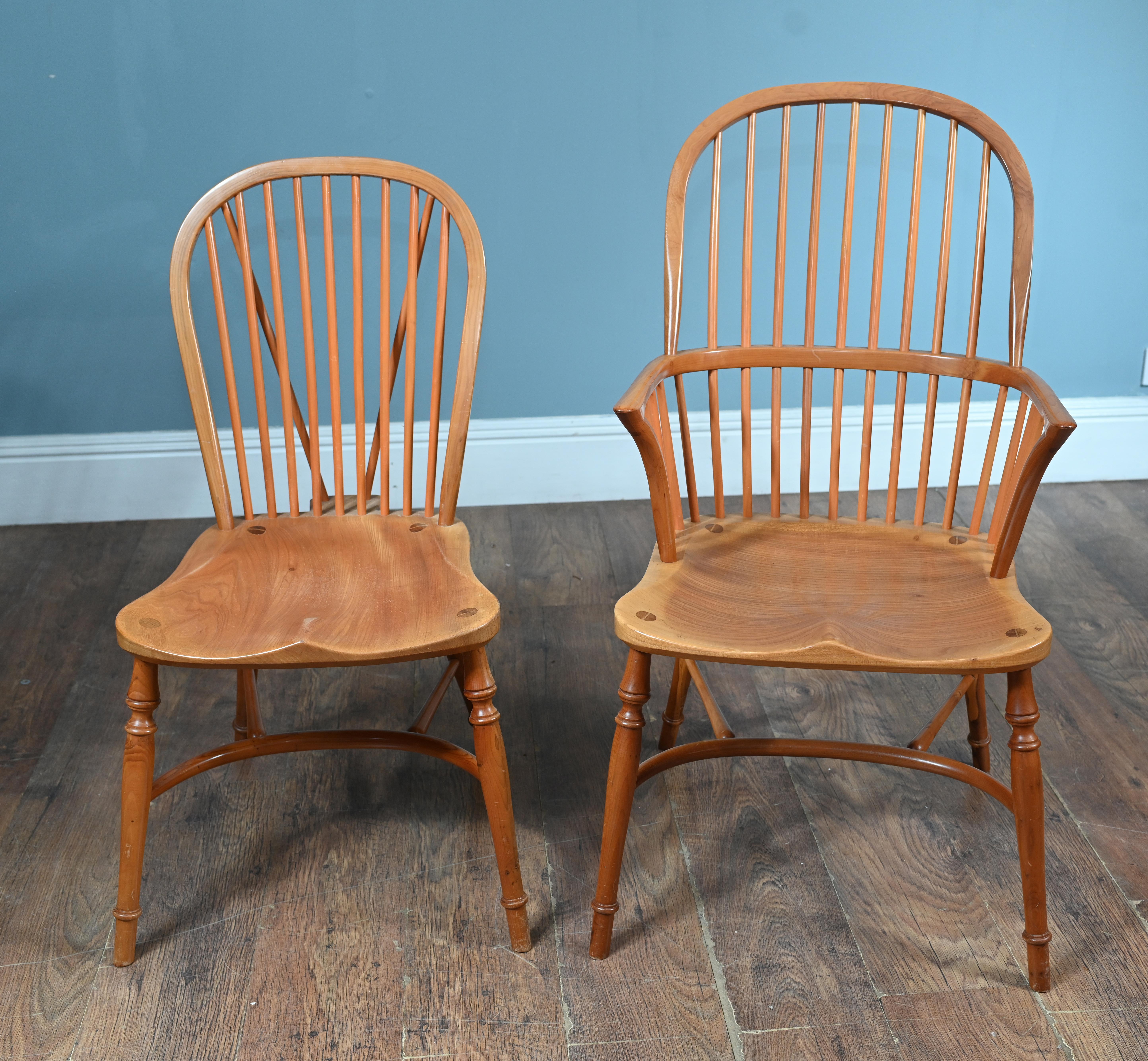 Set 8 Sedie Windsor Wood Wood Farmhouse Stewart Linford In condizioni buone in vendita a Potters Bar, GB