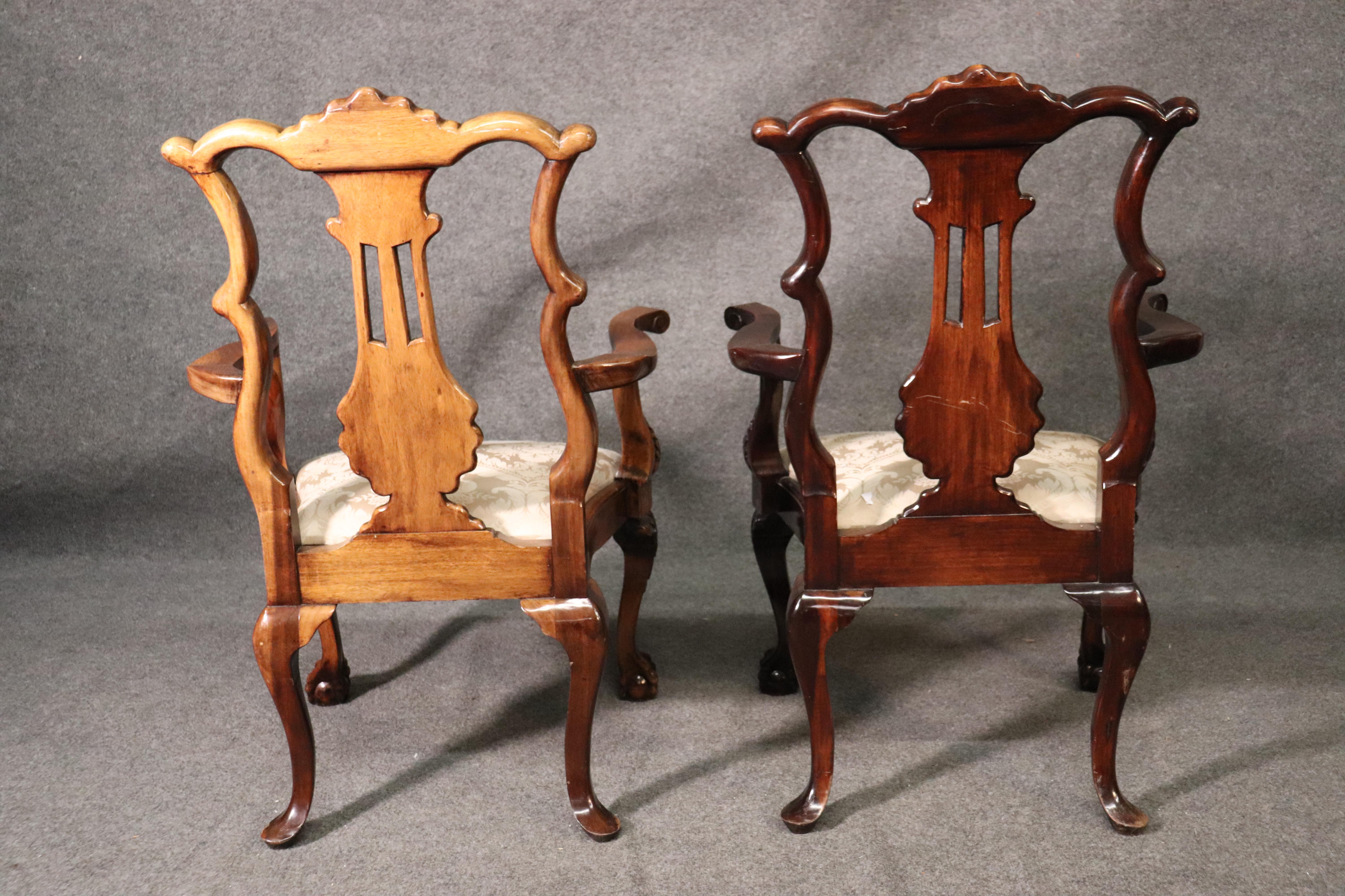 Set of 9 Carved Mahogany Irish Shell and Ball and Claw Chippendale Dining Chairs 4