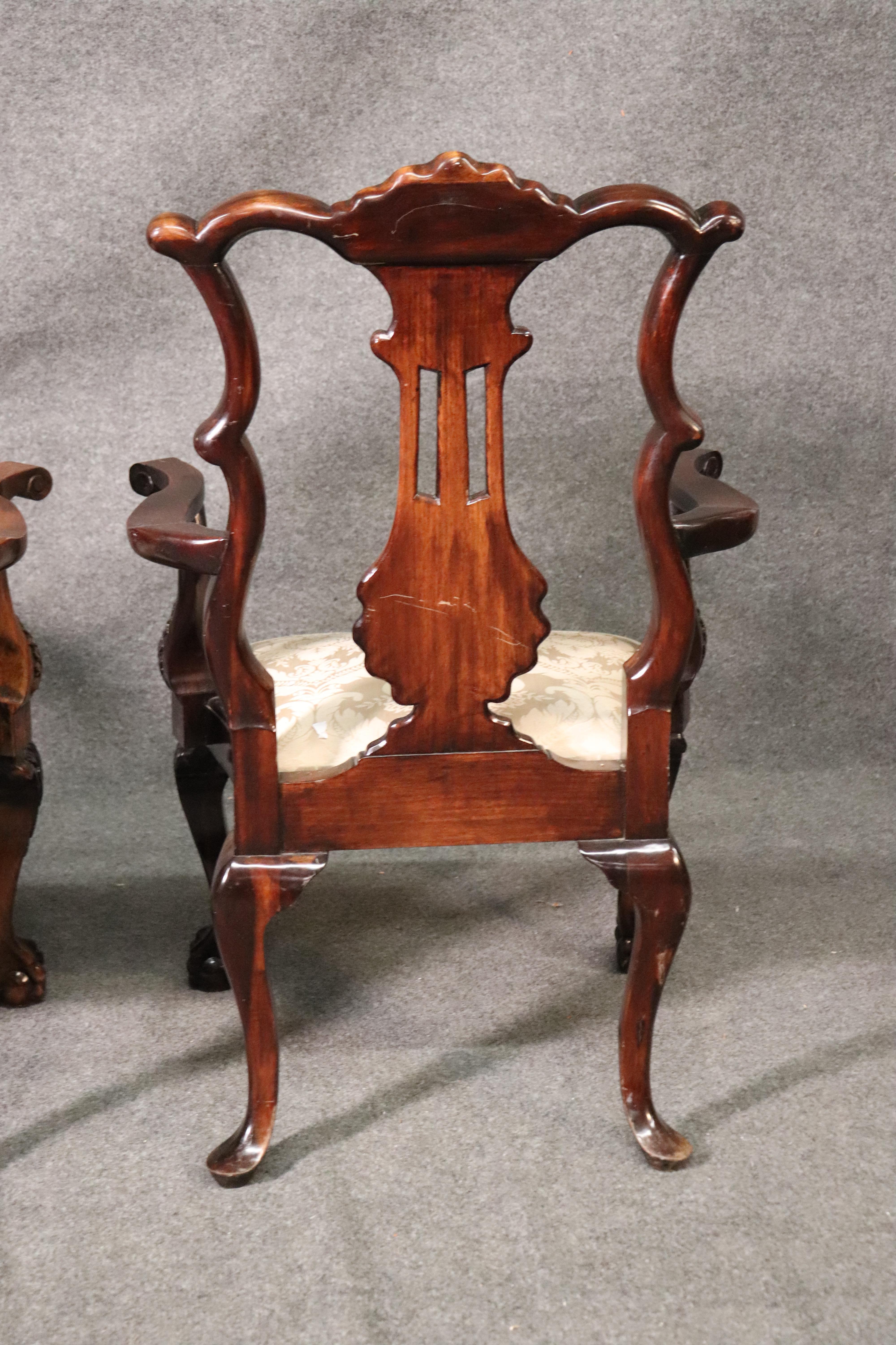 Set of 9 Carved Mahogany Irish Shell and Ball and Claw Chippendale Dining Chairs 5