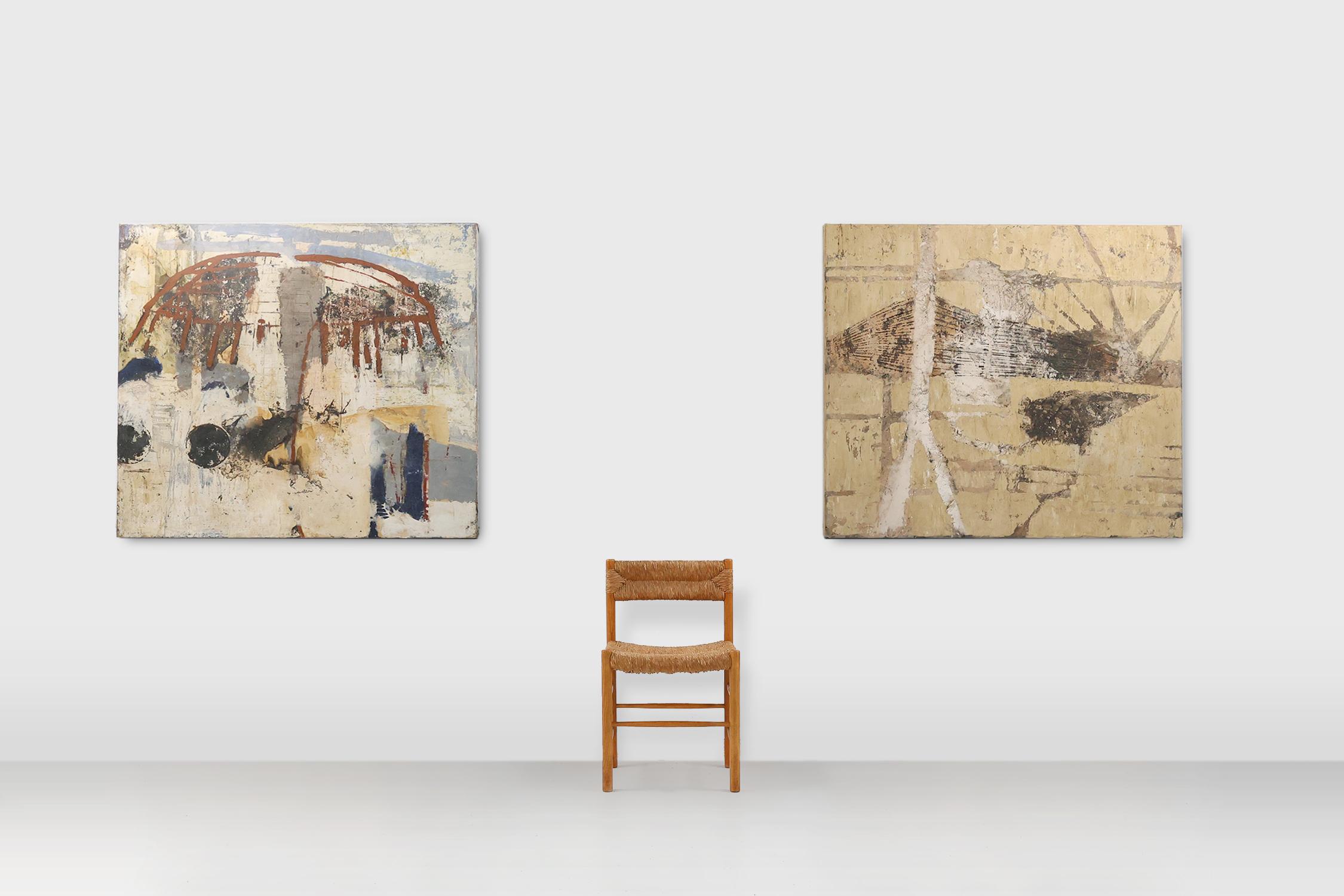 Belgium / 1998 / set of 2 abstract paintings “Fyrhat” / Nico de Guchtenaere / paint on canvas / Mid-century / Contemporary Art

Two large abstract painting designed to complement each other by the Belgian Artist Nico de Guchtenaere in 1998. These