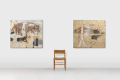 Set abstract paintings titled “Fyrhat” by the Belgian Artist Nico de Guchte