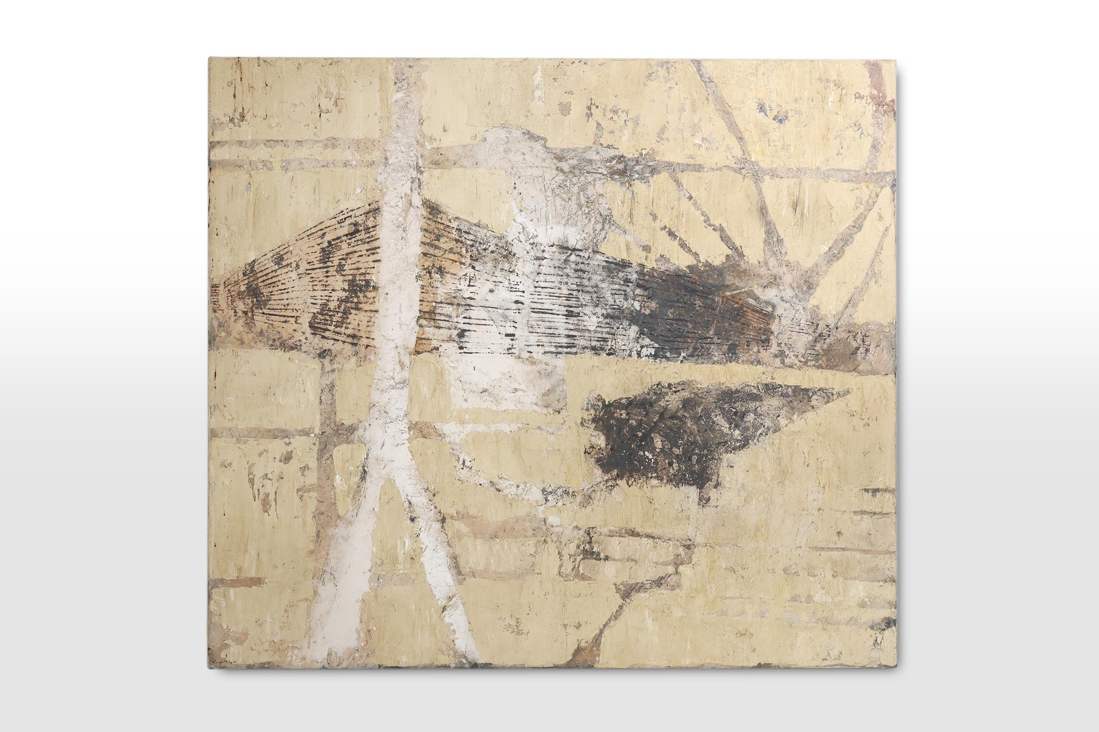 Hand-Painted Set abstract paintings titled “Fyrhat” by the Belgian Artist Nico de Guchte For Sale