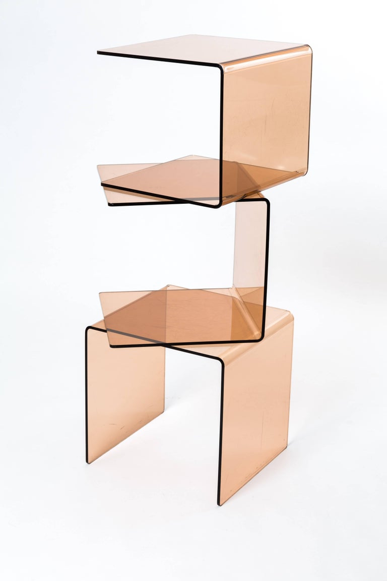Set Acrylic Nesting Tables Transparent Orange Brown Artimide at 1stDibs ...