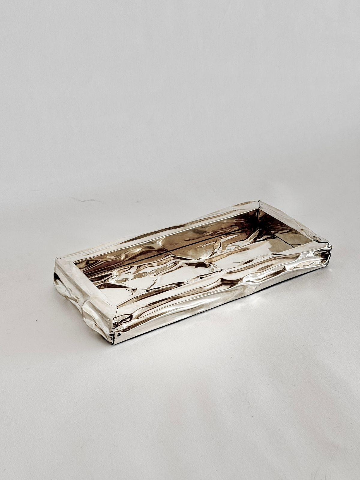 Argentine Set Aimara Rectangular Alpaca Silver Trays For Sale