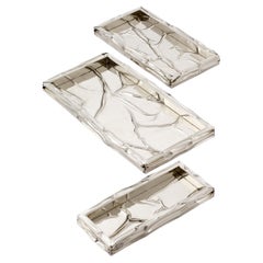 Set Aimara Rectangular Alpaca Silver Trays