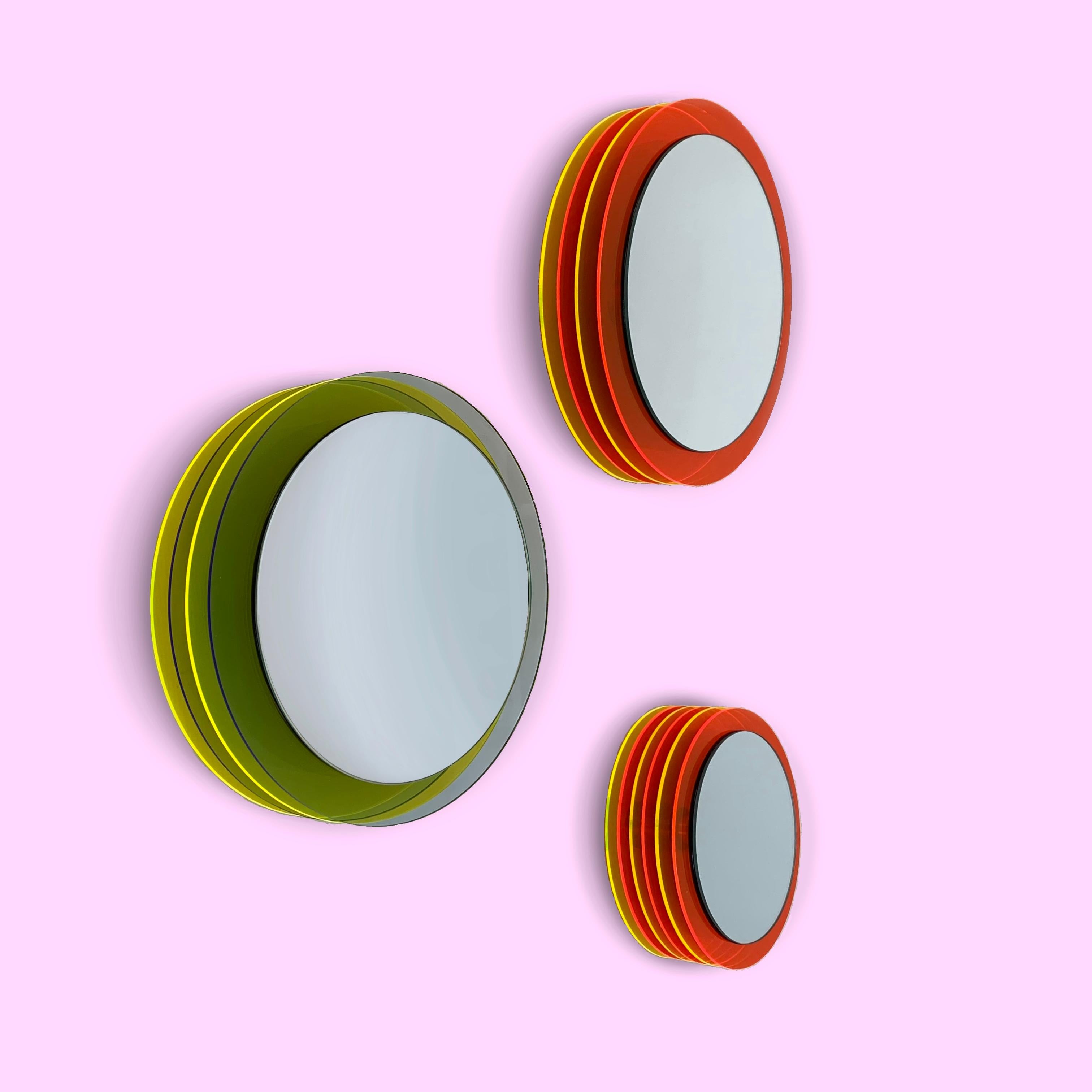Magnets Set Anbito, Wall Mirrors with Plexiglass, Design Sculpture by Andreas Berlin For Sale