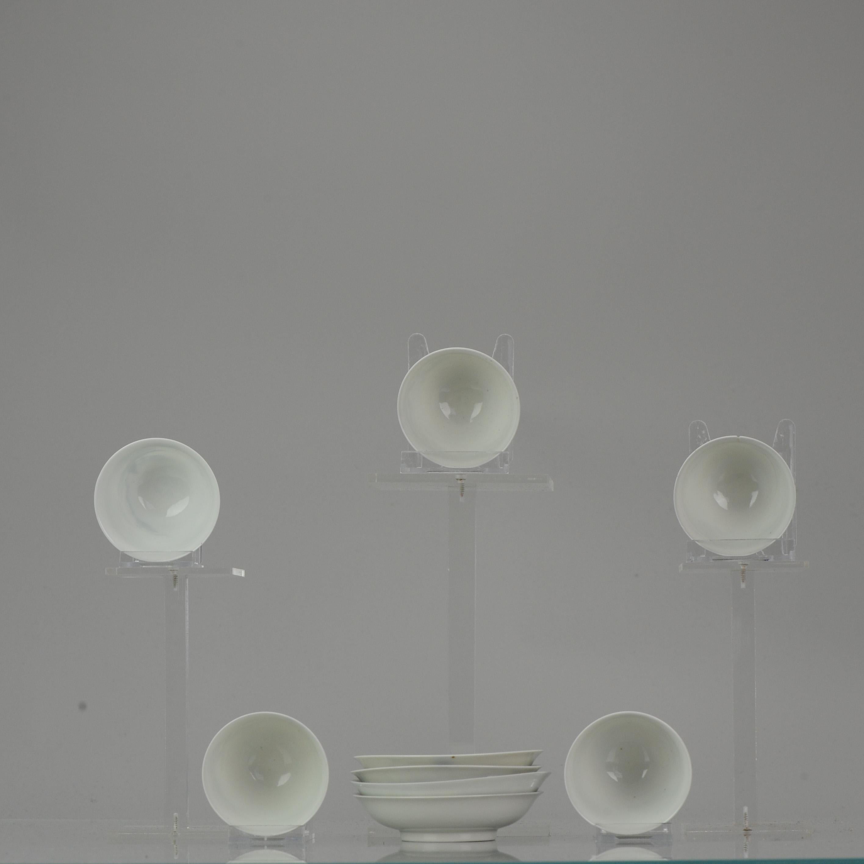 Ensemble de bols à thé anciens en porcelaine japonaise Edo/Meiji Arita bleu et blanc du 19ème siècle en vente 6
