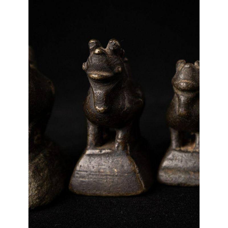 Set Antique Bronze Opium Weights from Burma For Sale 4