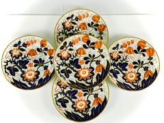 Set Antique English Imari Dishes Dinner Plates Soup/Pasta Bowls Salad/Dessert