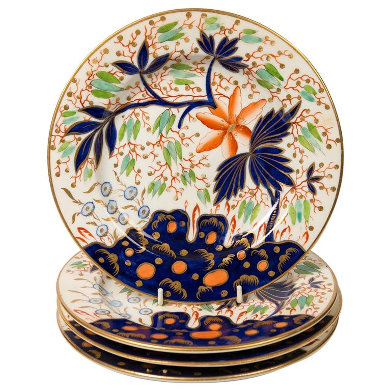Set Dozen Antique English Imari Style Plates at 1stDibs
