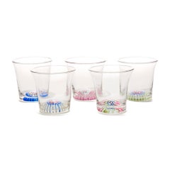 Set Antique English Millefiori Shot Glasses, 19th-20th Century