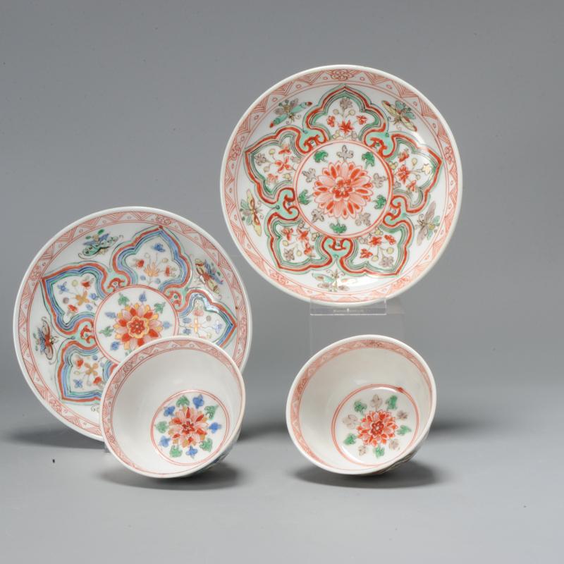 Porcelaine Service à thé ancien de la période Kangxi en porcelaine chinoise Se Asia de la famille Verte en vente
