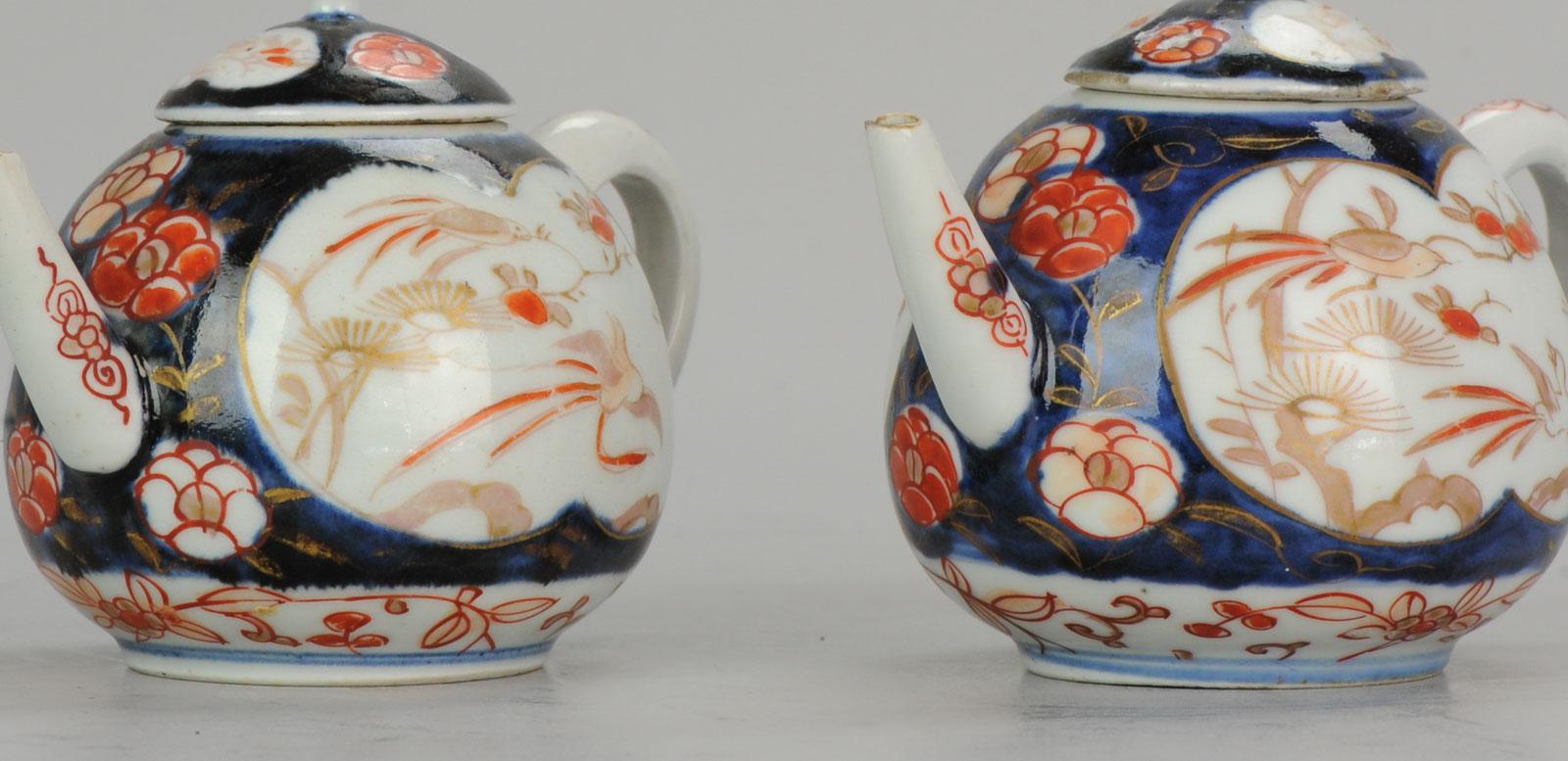 Set Antique Rare 1670-1690 Japanese Imari Porcelain Teapot Arita Edo Japan 5