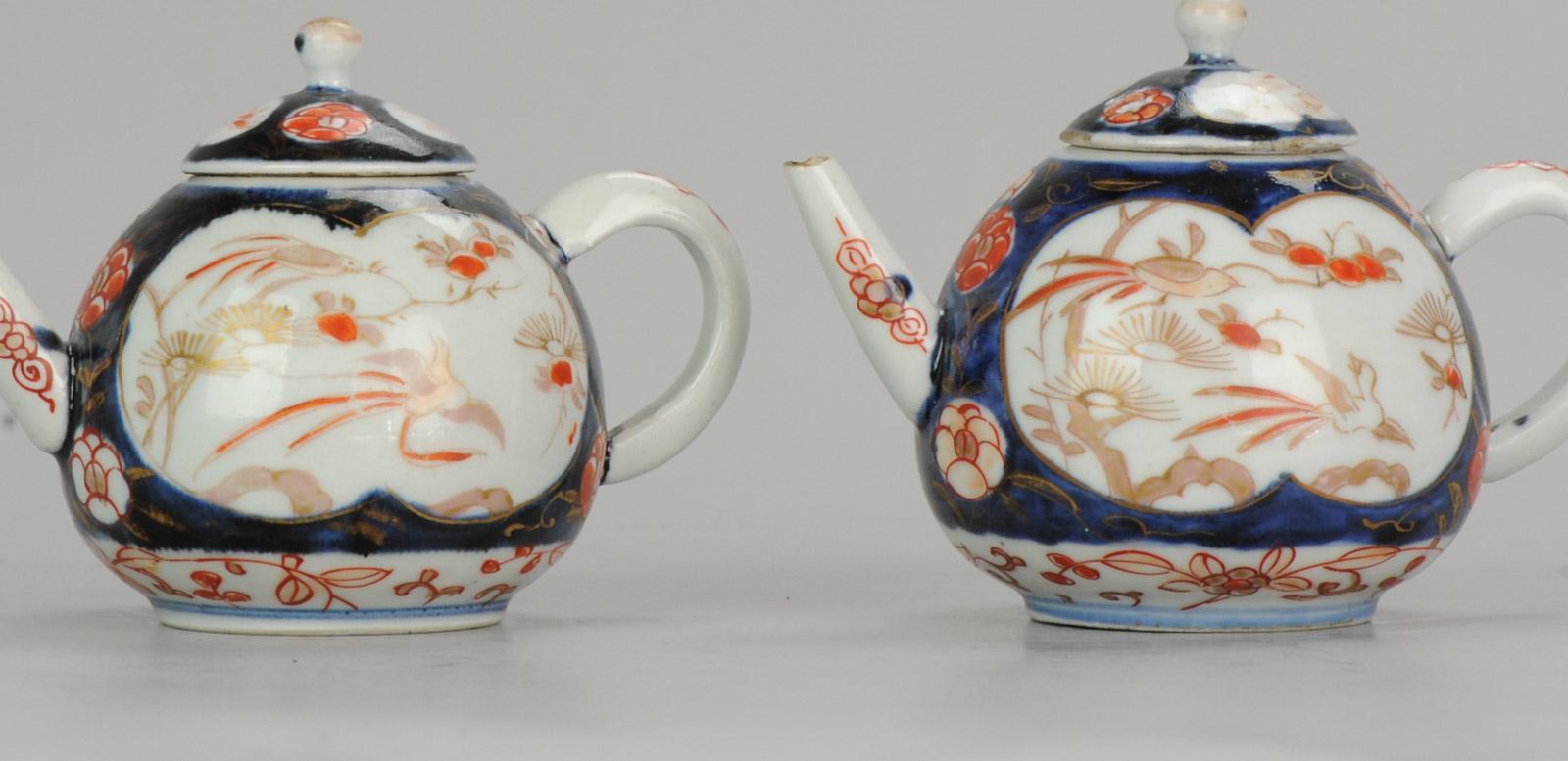 Set Antique Rare 1670-1690 Japanese Imari Porcelain Teapot Arita Edo Japan 7