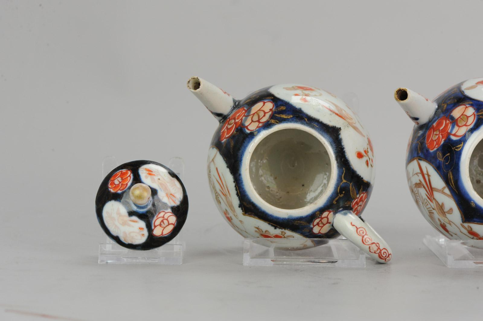 Set Antique Rare 1670-1690 Japanese Imari Porcelain Teapot Arita Edo Japan 9