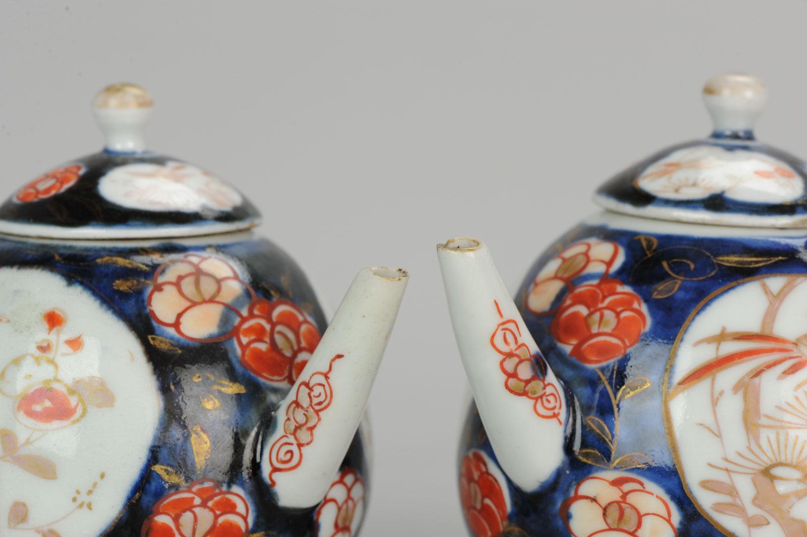 Set Antique Rare 1670-1690 Japanese Imari Porcelain Teapot Arita Edo Japan 10