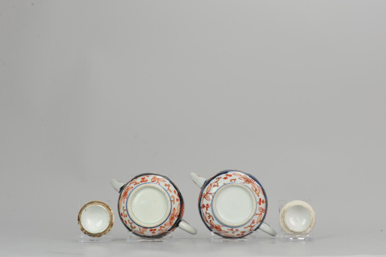 Set Antique Rare 1670-1690 Japanese Imari Porcelain Teapot Arita Edo Japan 11