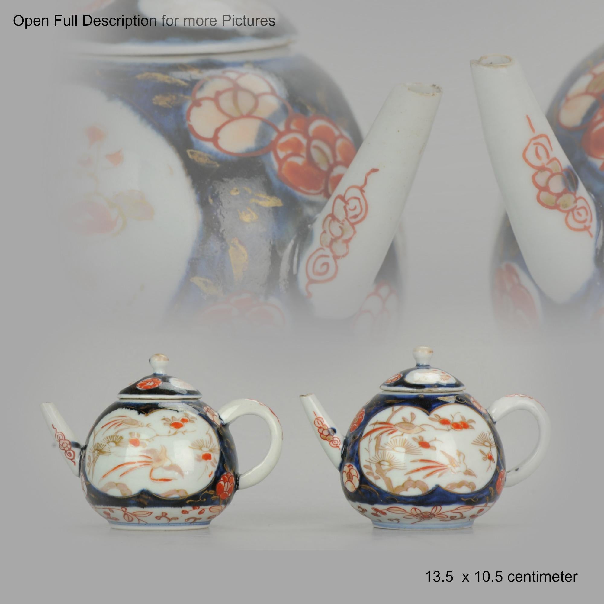 Set Antique Rare 1670-1690 Japanese Imari Porcelain Teapot Arita Edo Japan 12