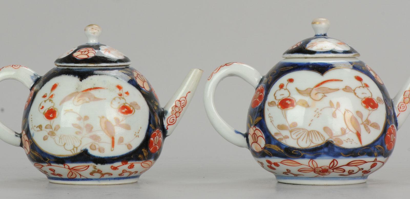 17th Century Set Antique Rare 1670-1690 Japanese Imari Porcelain Teapot Arita Edo Japan