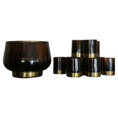 Aperitif Punch Bowl + 12 Glasses Set, Italy 1960s