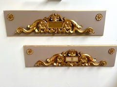 Set Architectural Giltwood Trophies mounted as Overdoor
