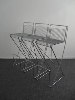 Set Architectural 'Kreuzschwinger' Bar Stools by till Behrens for Schlubach 1983