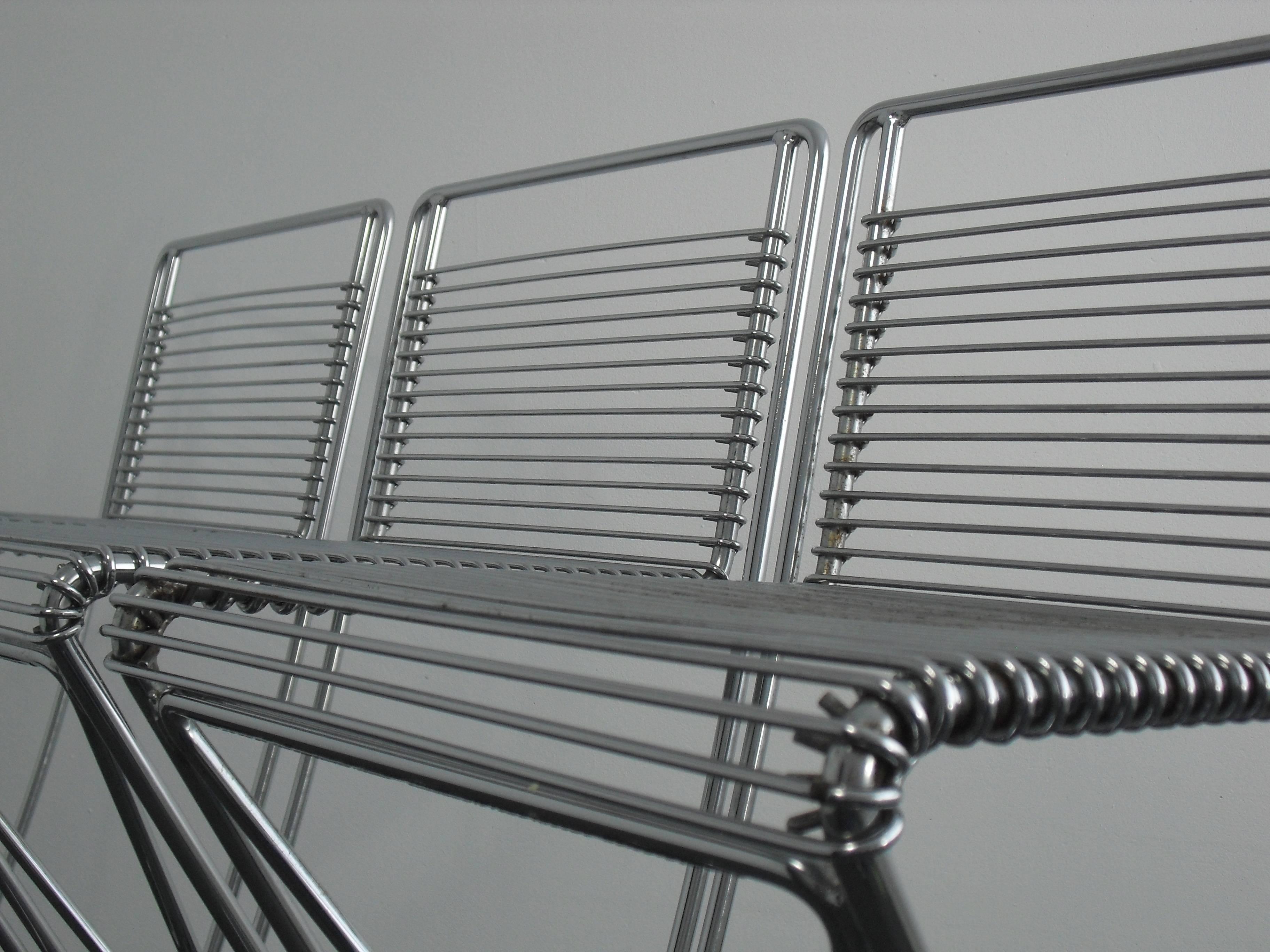 Minimalist Set Architectural 'Kreuzschwinger' Bar Stools by till Behrens for Schlubach 1983 For Sale