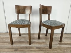 Set Art Decò di sedie con sgabello