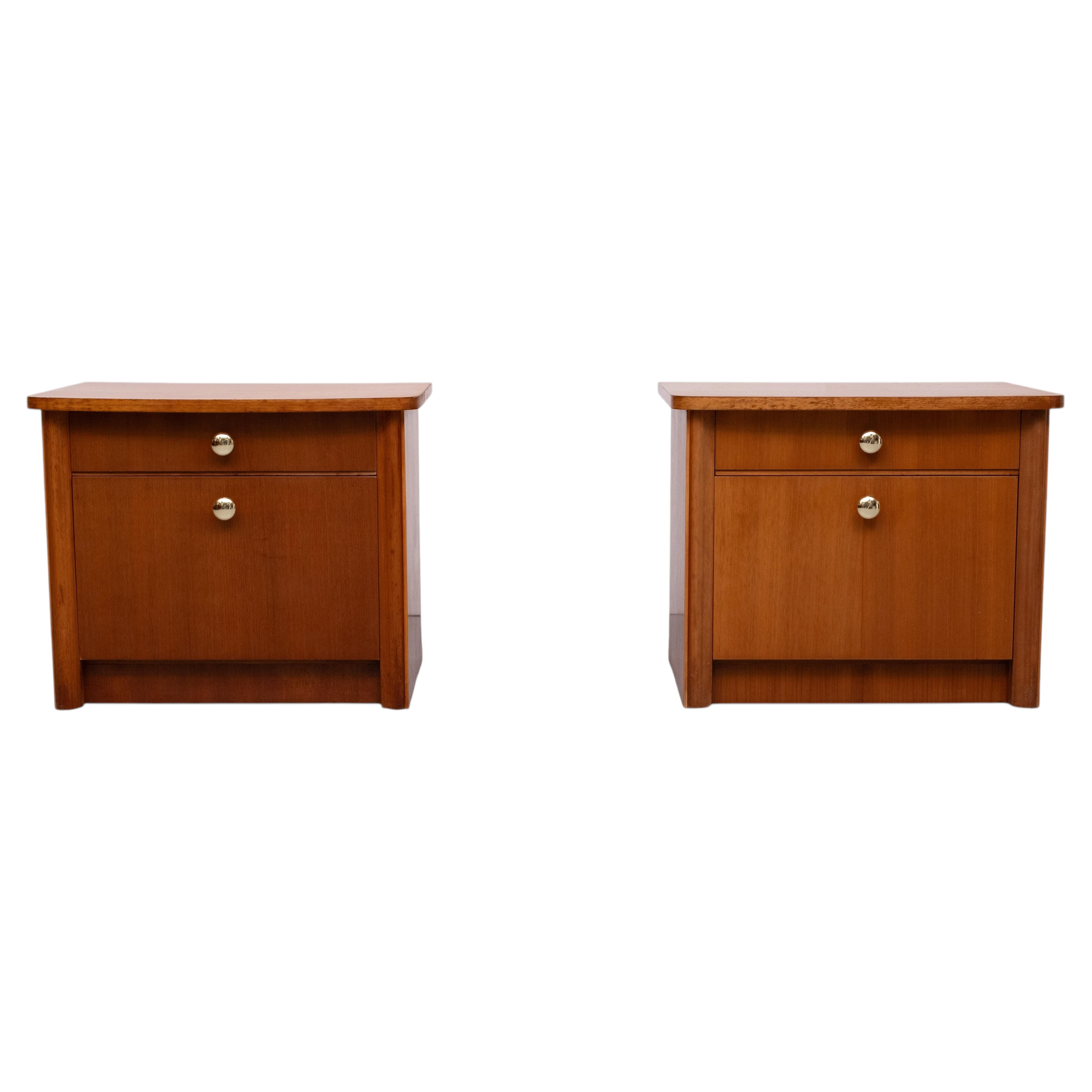 Set Art Deco nightstands Nutwood 1930s Holland