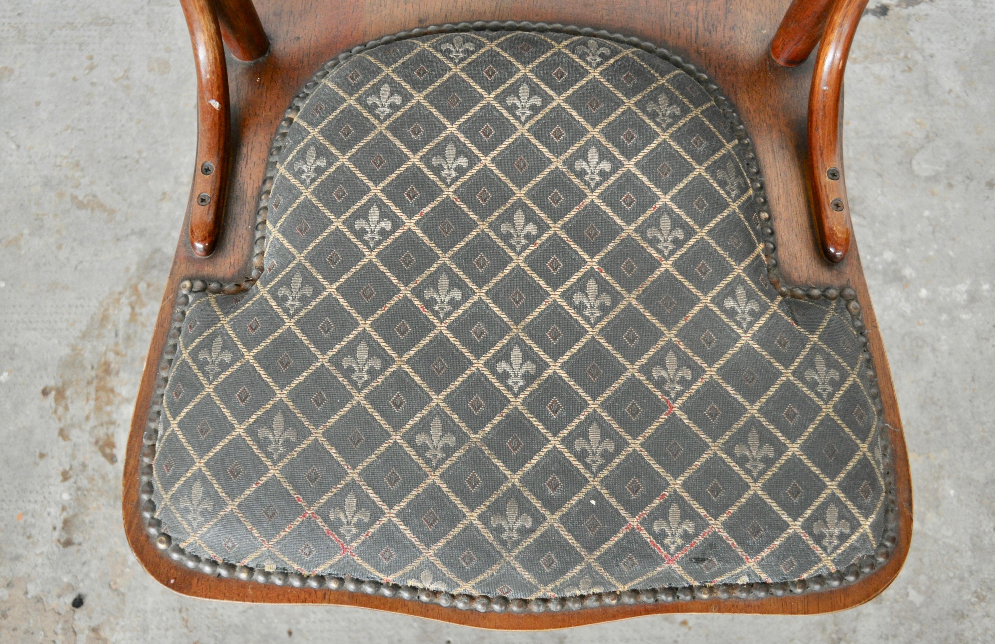 Fabric Set of Ashwood Chairs, Austria, 1920s For Sale