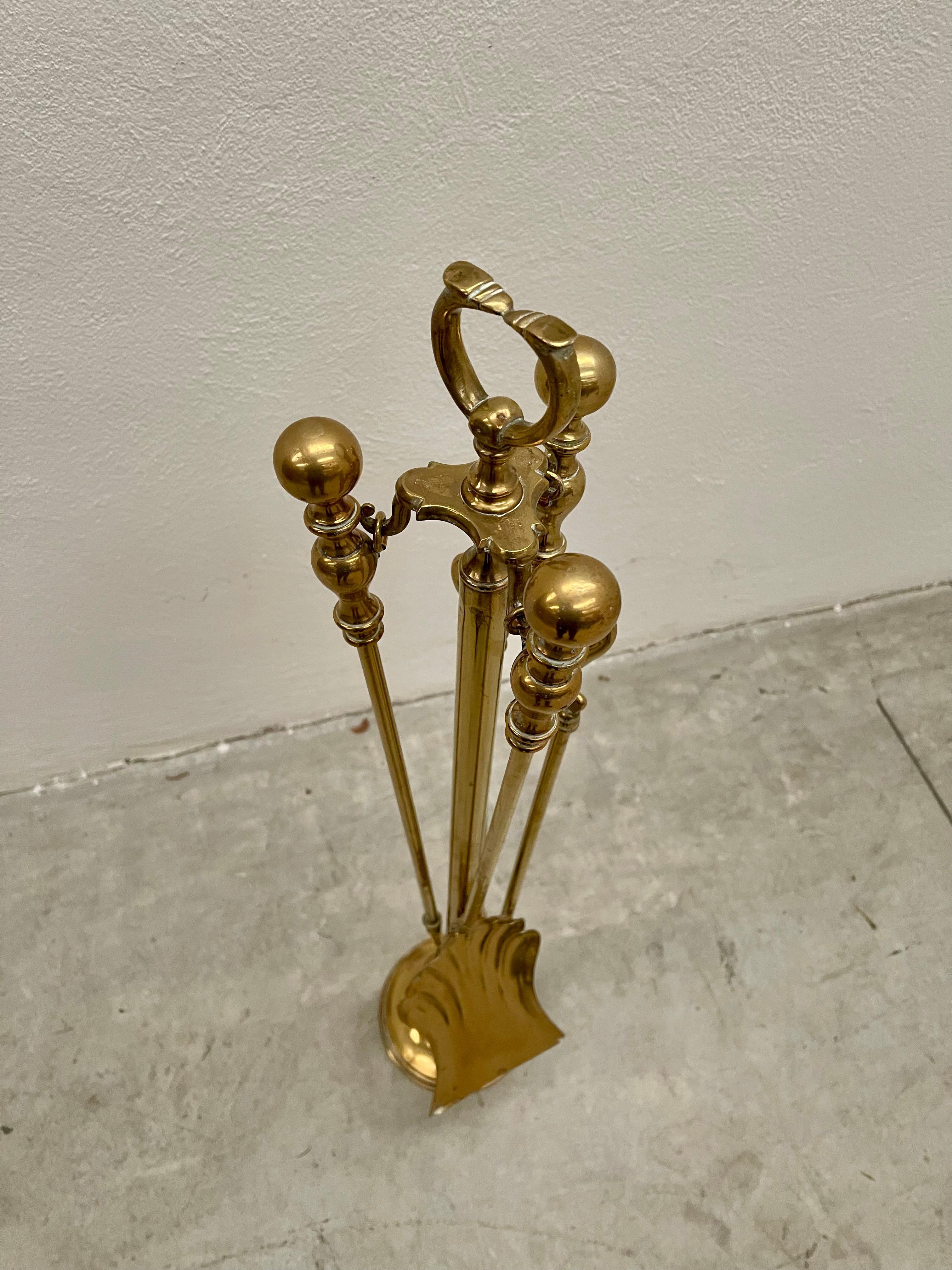 Other Brass Fireplace Tool Set For Sale