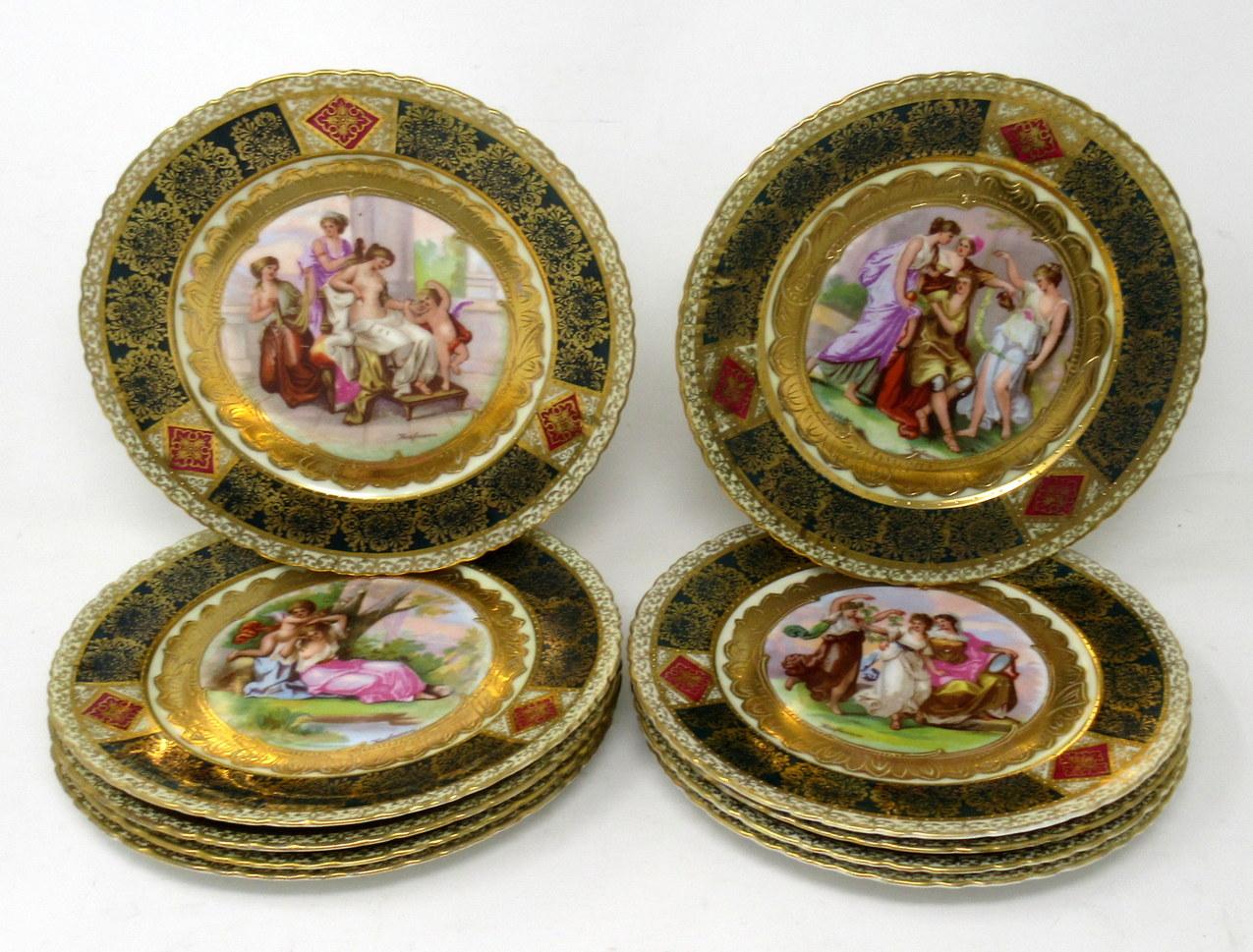 Victorian Set Austrian Royal Vienna Mythological Themed Angelica Kauffman Cabinet Plates