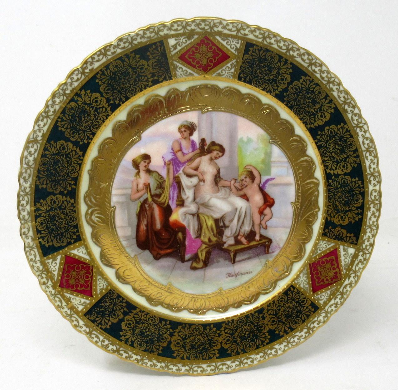 19th Century Set Austrian Royal Vienna Mythological Themed Angelica Kauffman Cabinet Plates