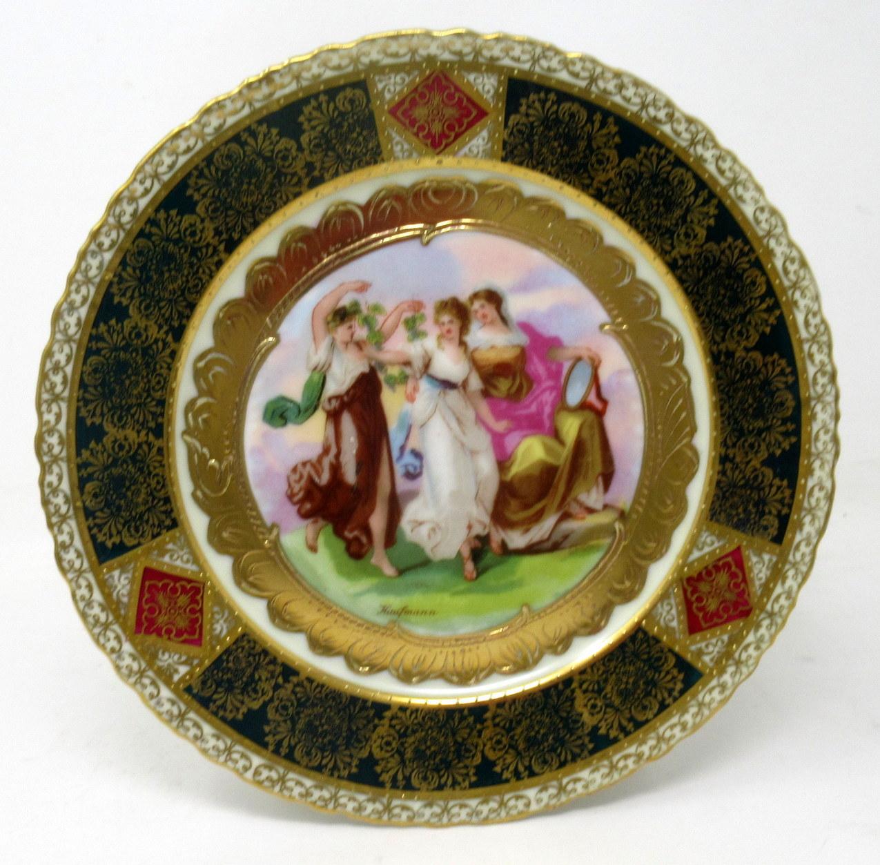 Porcelain Set Austrian Royal Vienna Mythological Themed Angelica Kauffman Cabinet Plates