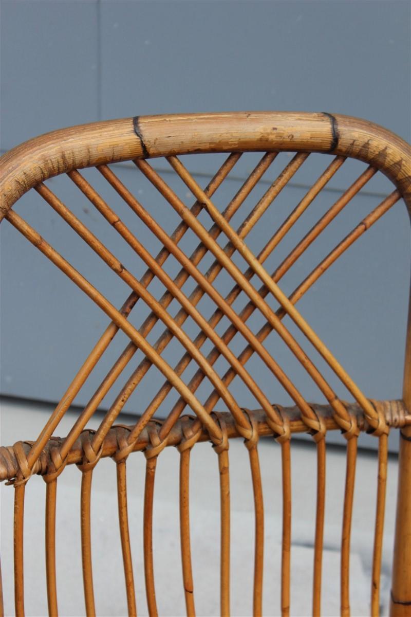 Set of Bamboo Midcentury Chairs  Design 1950s Italian Style 3