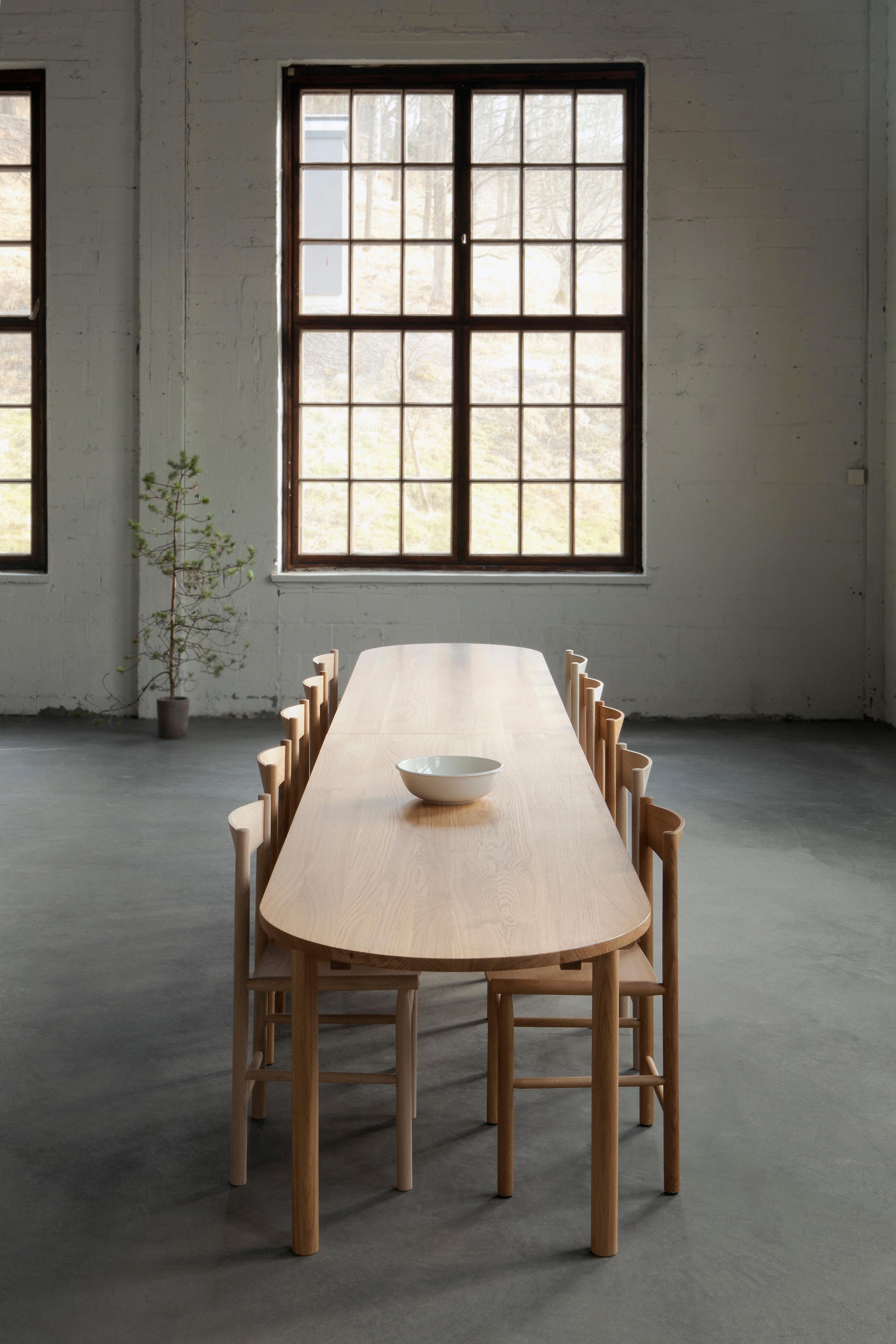 Hand-Crafted Basic Table Oval for Eight Persons,  Oak, by Jenni Roininen For Sale