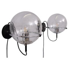 set Basket-Globe  wall lamps  with raindrop glass bowl by Raak, 1970s