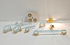 Set Bathroom Accessories Lamps Glass Marble Onyx Mid-Century Modern Italy 1980s