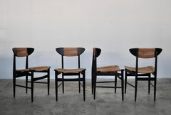Set of Beech Chairs in Beechwood and Rope Seat and Back, Italy, 1950
