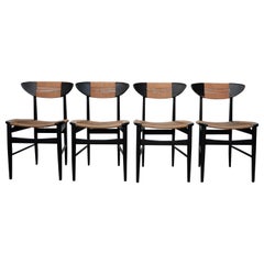 Set of Beech Chairs in Beechwood and Rope Seat and Back, Italy, 1950