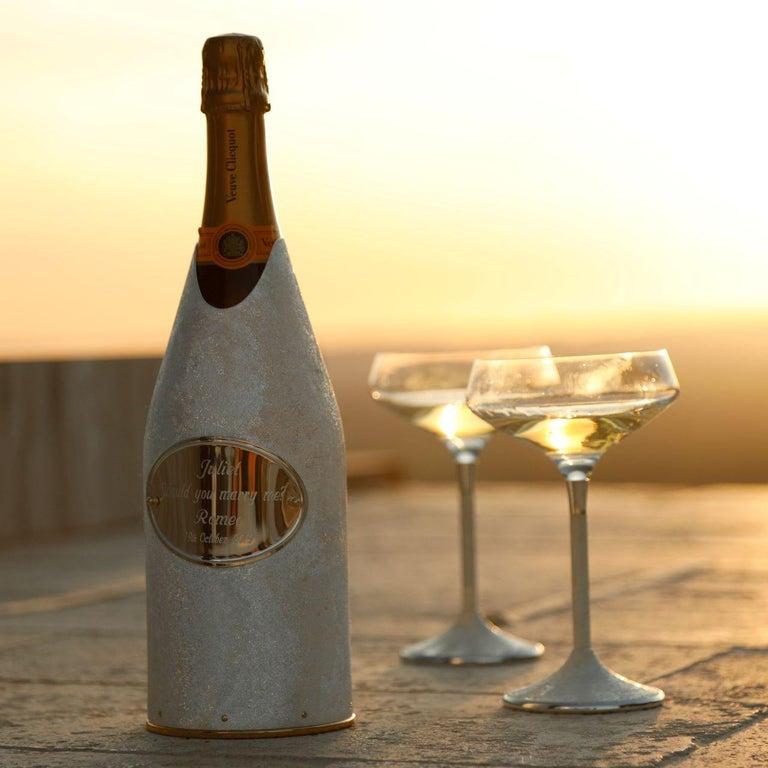 Periodo contemporaneo Luxory Glasses, Champagne and Wine, Solid Silver, Set Of 4, Hand Made, Italy in vendita