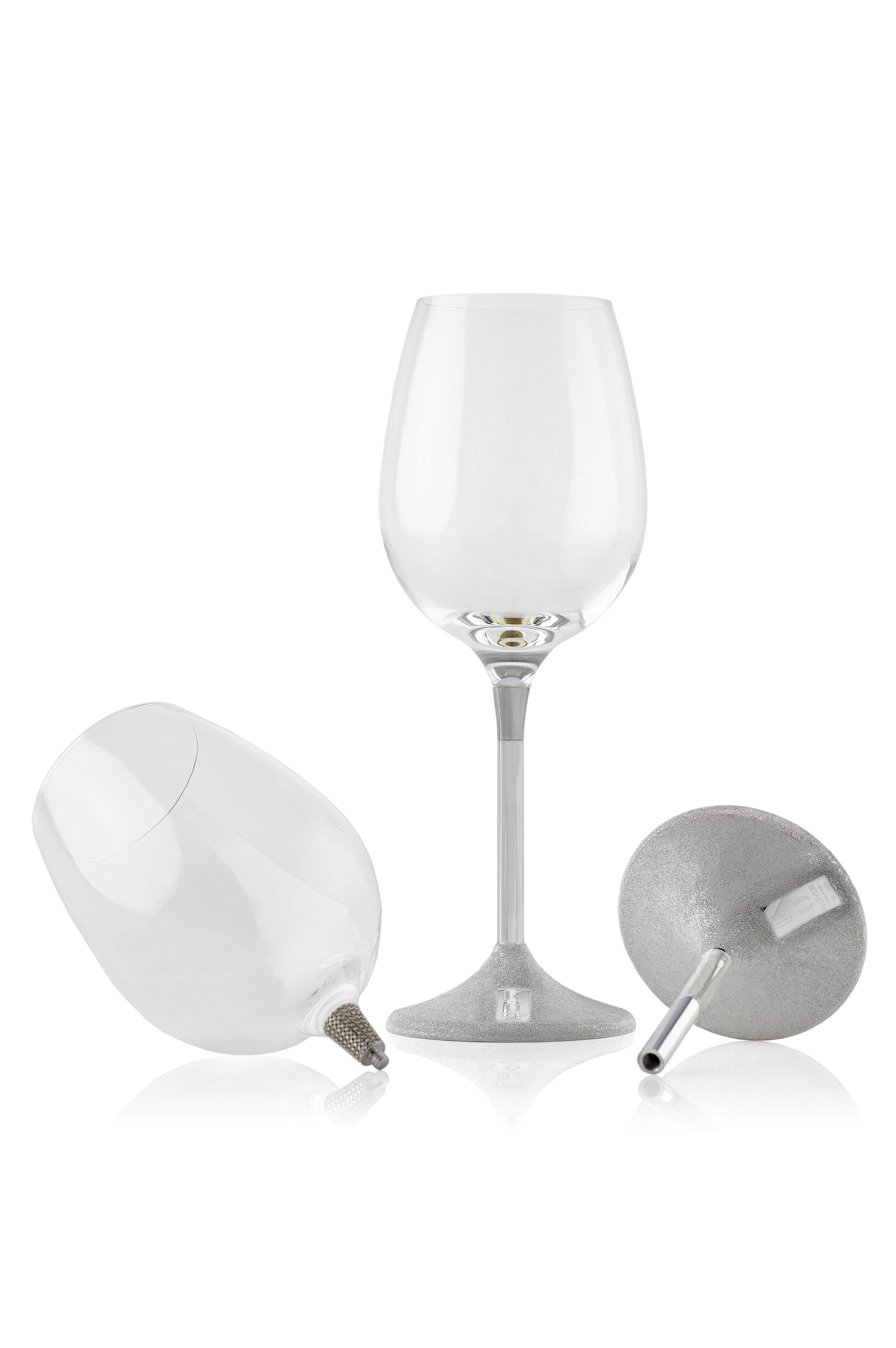 Inciso Luxory Glasses, Champagne and Wine, Solid Silver, Set Of 4, Hand Made, Italy in vendita