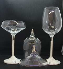 Copas de lujo, champán y vino, plata maciza, juego de 4, hechas a mano, Italia